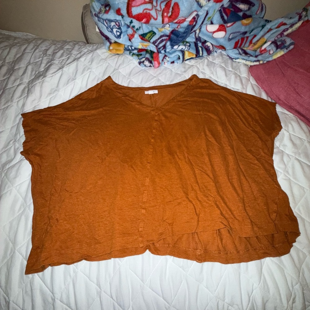 J. Jill Love Linen Top in Warm Orange